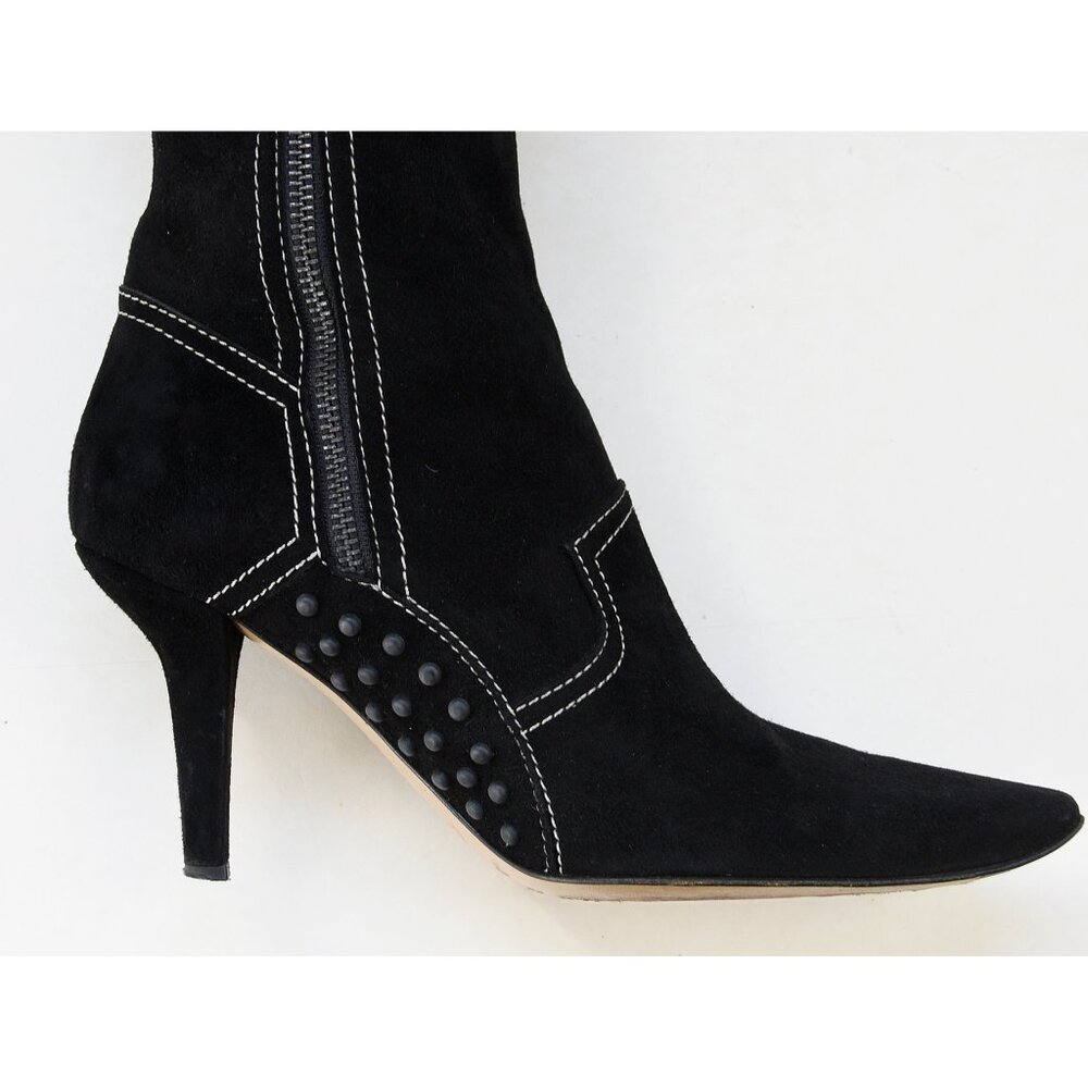 Tod's knee high suede boots - black - sz 7.5 - Picture 4 of 11
